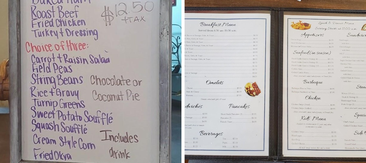 Holiday Restaurant Menu